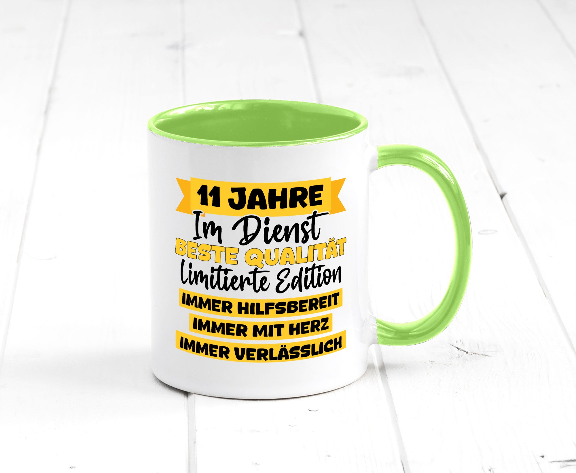 11 Jahre im Dienst | Jubiläum Arbeit v8 Humor Kollegen Büro Geschenkidee Tasse