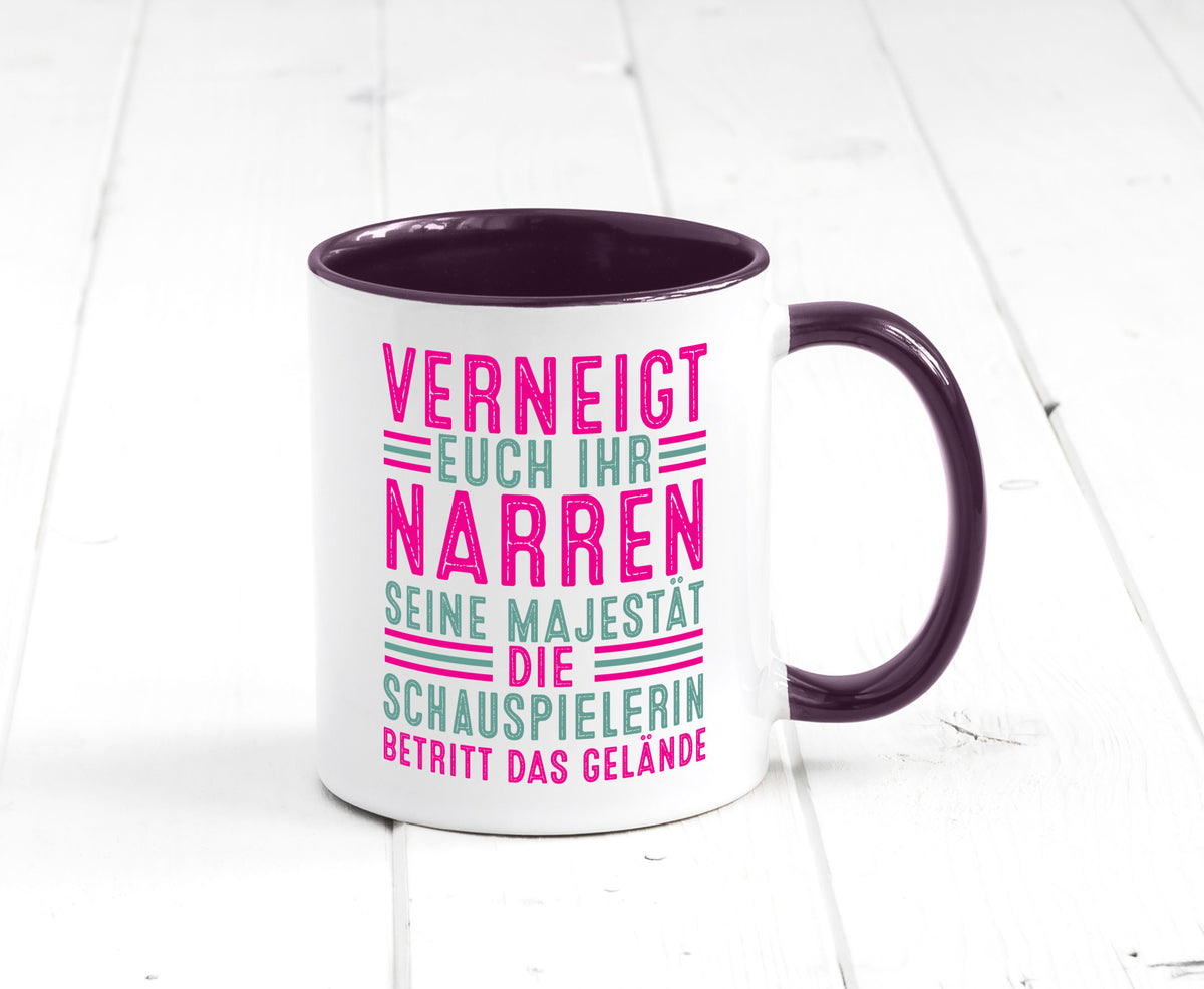 Verneigt euch: Schauspielerin | Theater Humor Geschenkidee Tasse