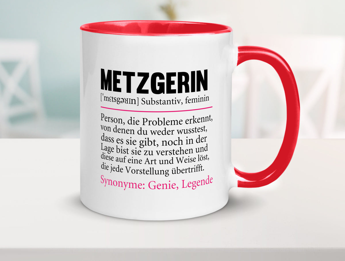 Metzgerin | lustig Fleischerin Humor v2 lustiger Spruch Geschenk Geschenkidee Tasse