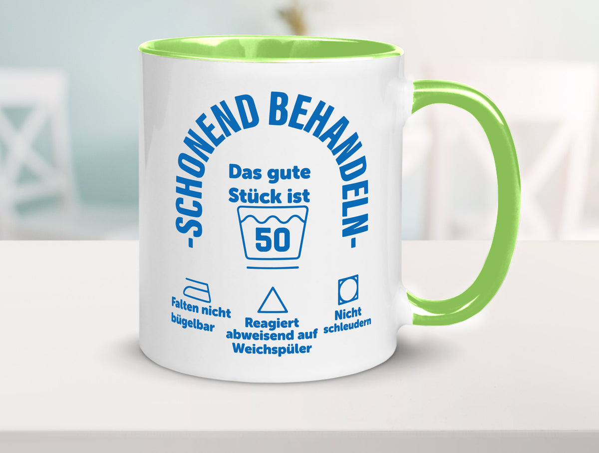 Schonend behandeln | 50 Geburtstag Humor Geschenkidee Tasse
