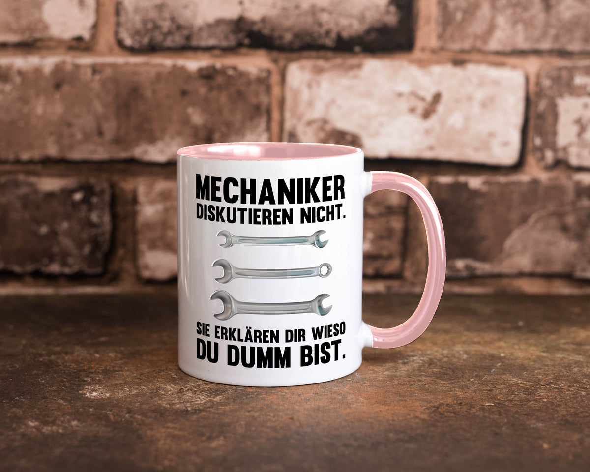Mechaniker Diskutieren nicht sie erklären nur wieso Geschenkidee Tierliebhaber Tasse