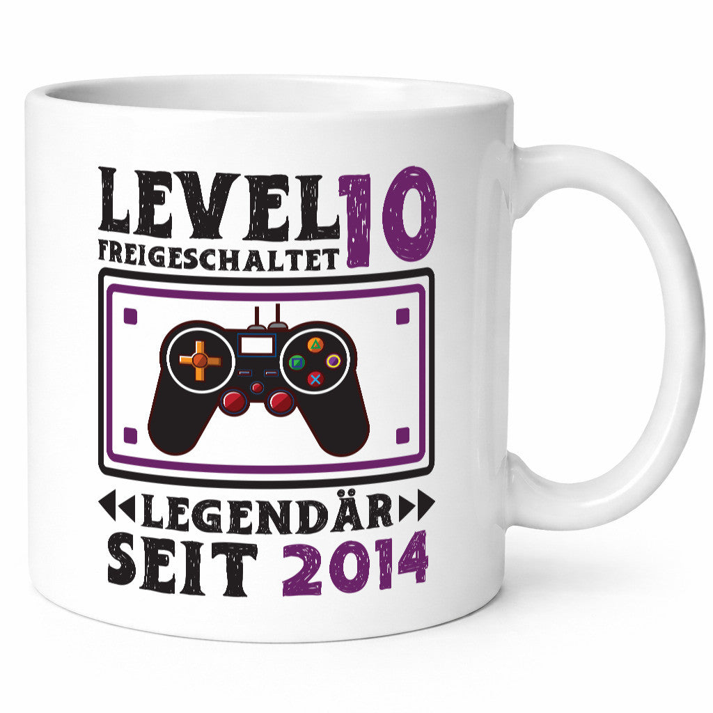 Level 10 Freigeschaltet | 10. Geburstag Zocker 2014 Geschenkidee Humor Tasse