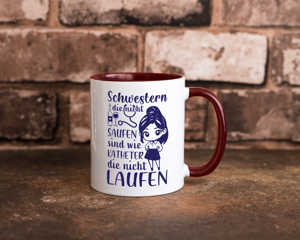 Schwestern die nicht saufen | Krankenschwester Alkolhol Geschenkidee Humor Tasse