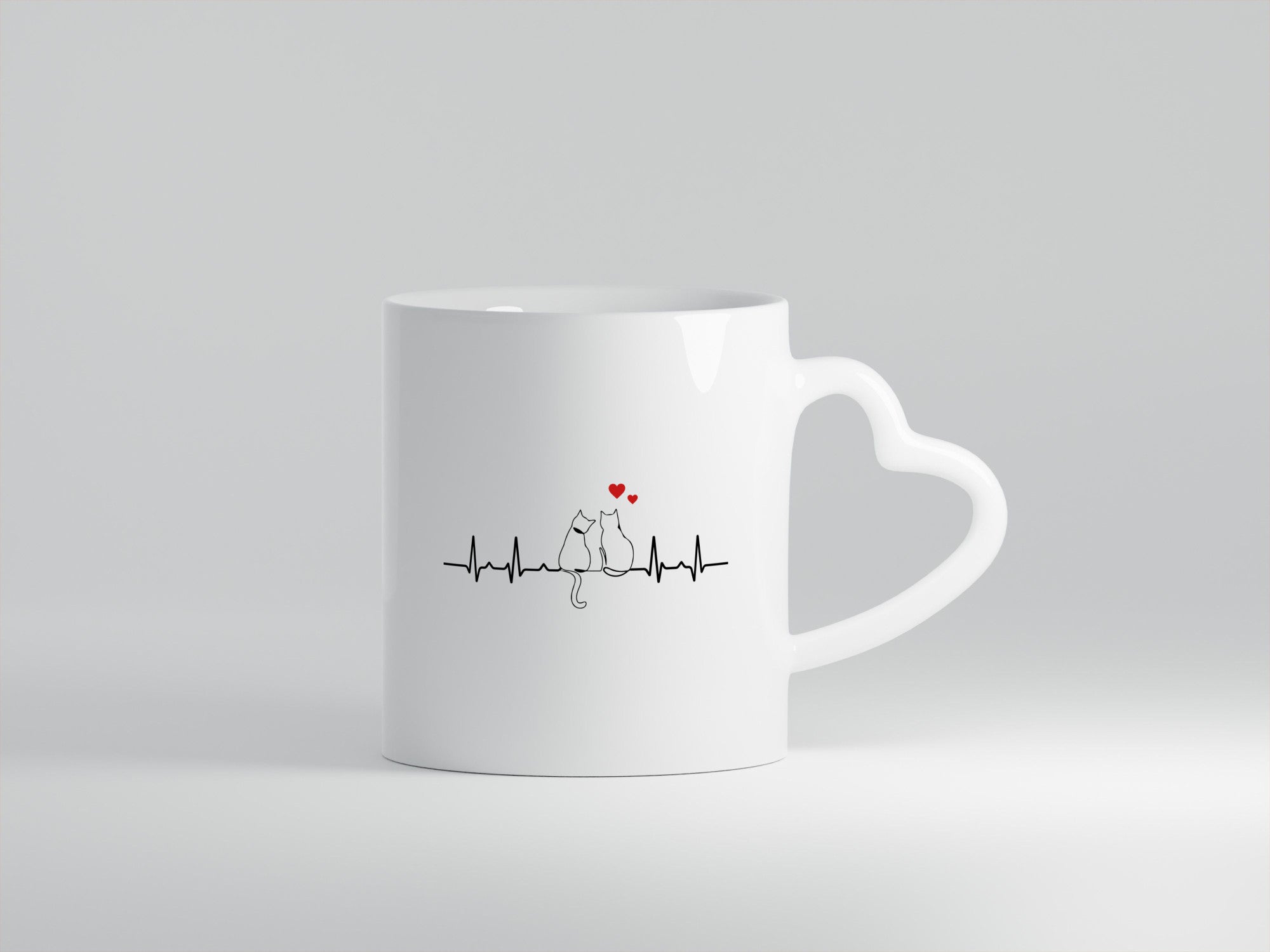 Katze Herzschlag | Motiv Katzenbesitzer Katzen Liebe Geschenk Tierliebhaber