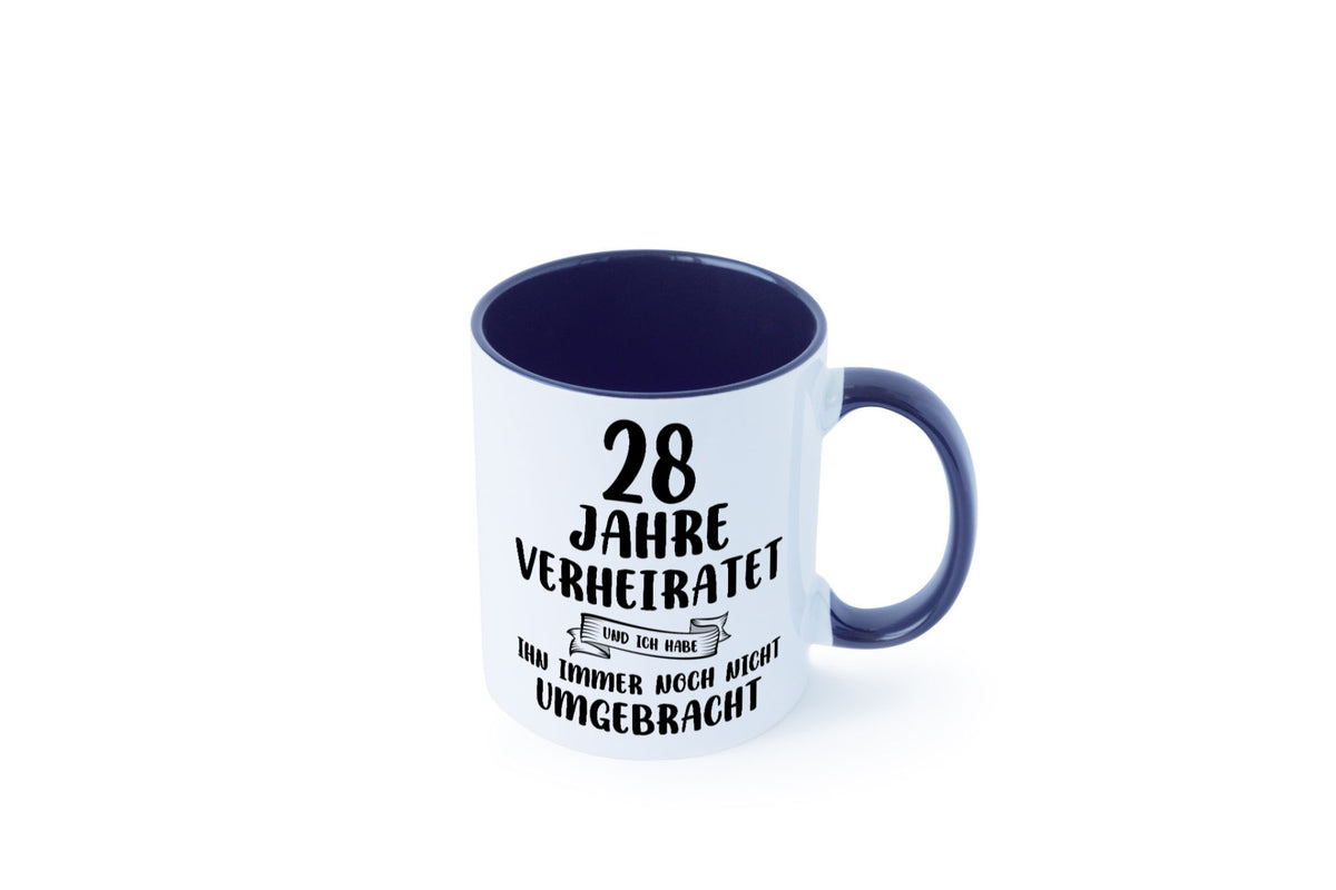 28 Jahre Verheiratet, immer noch am Leben! Geschenkidee Humor Tasse