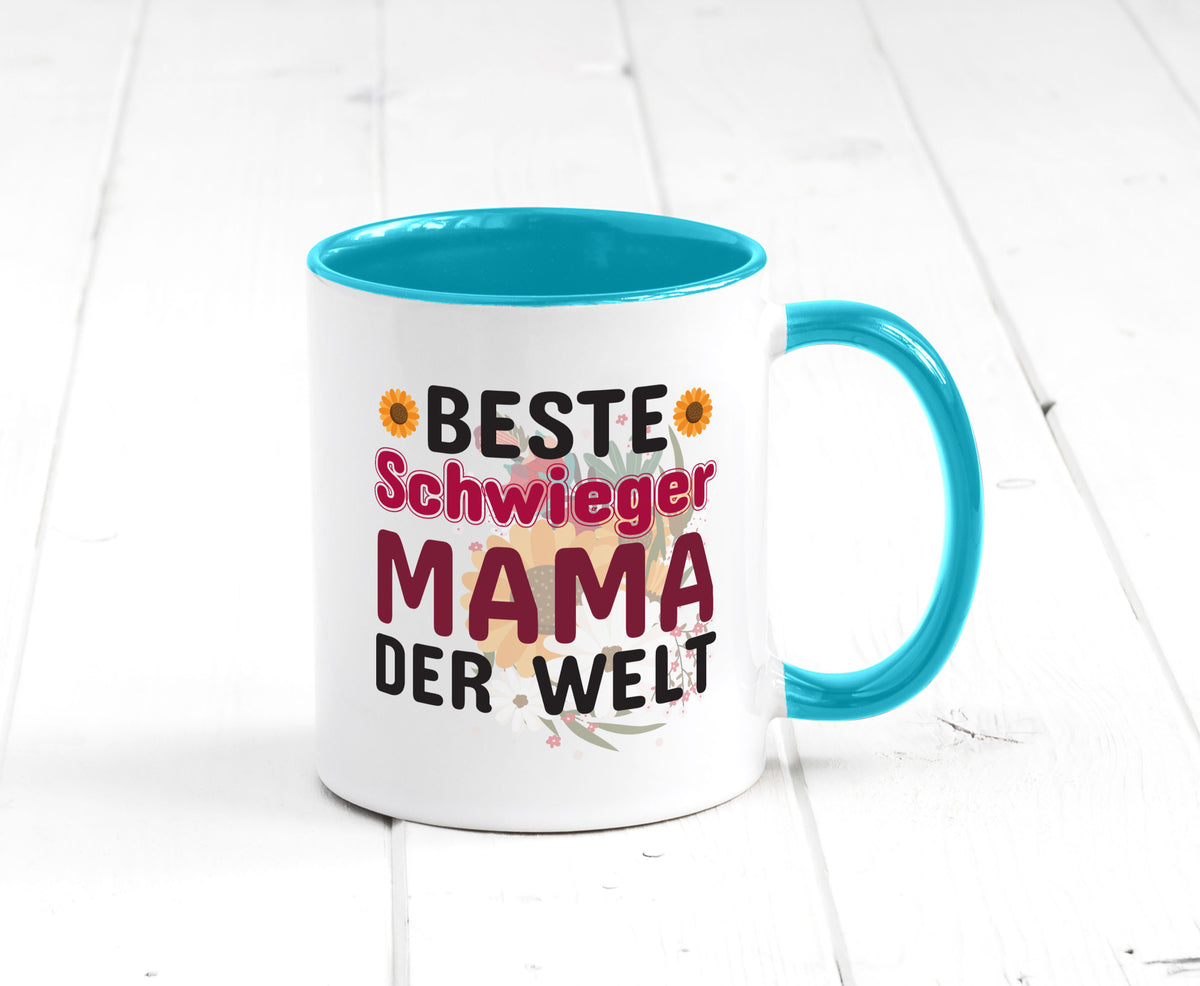 Beste Schwiegermama | Schwiegermutter Tasse Blumen Humor Familie Geschenkidee