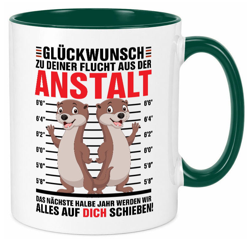 Glückwunch zur Flucht | Jobwechsel Arbeitskollegen Geschenk Arbeit Kollegen Tasse