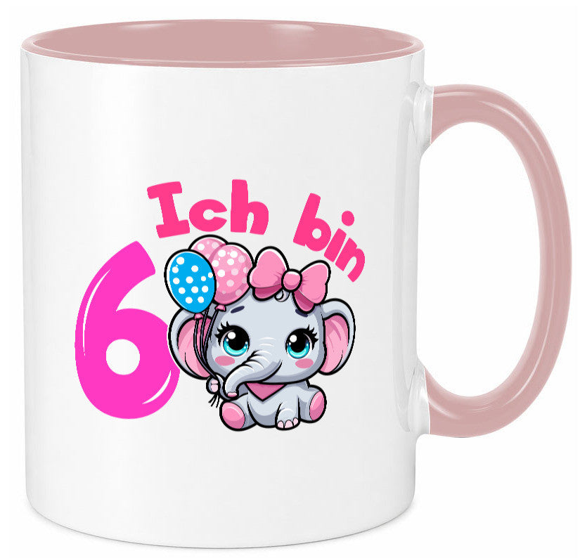 6. Geburtstag | 6 Jahre Elefant Mädchen Humor Geschenkidee Tasse