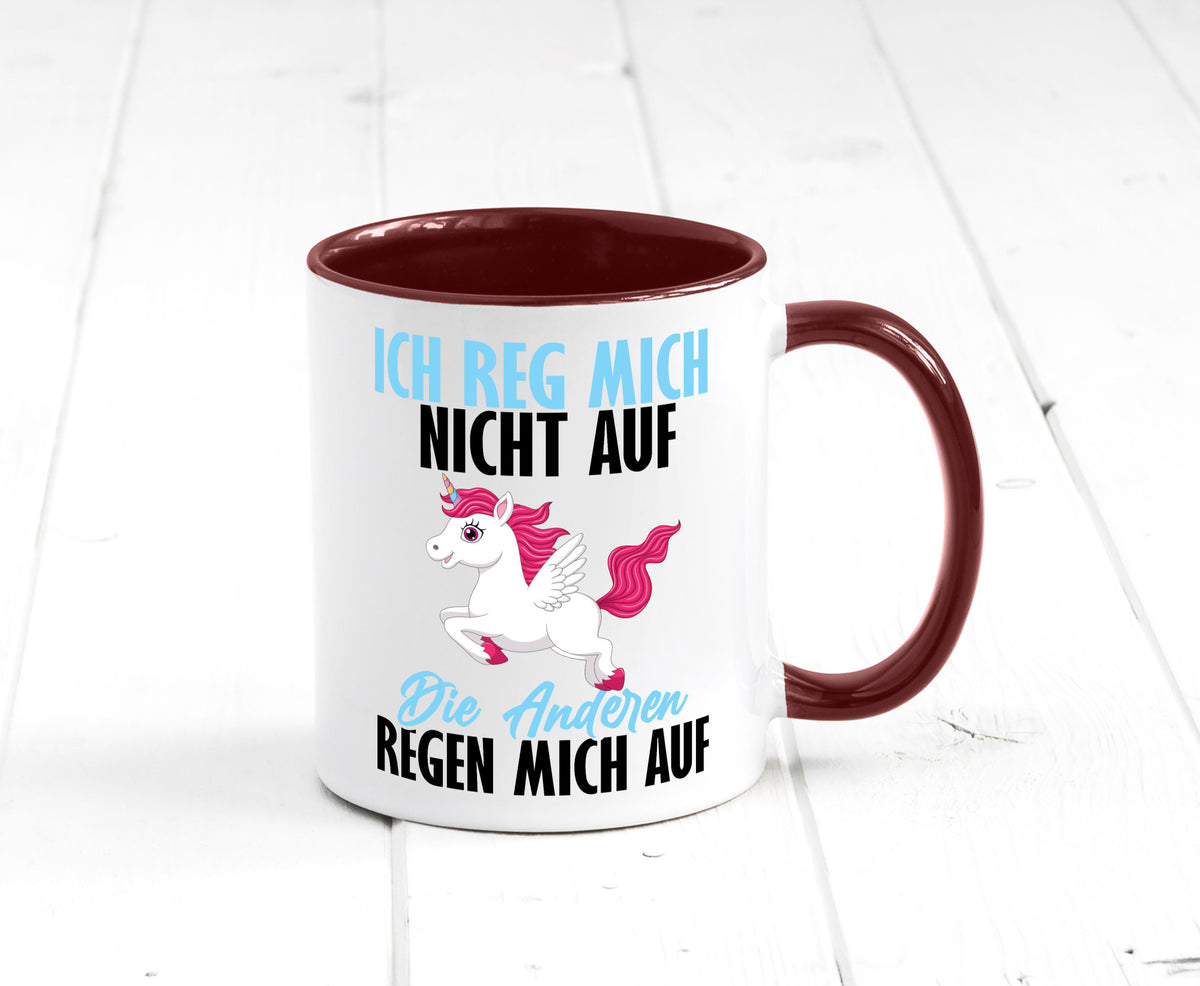 Ich reg mich nicht auf lustiger Spruch Geschenk Humor Geschenkidee Tasse