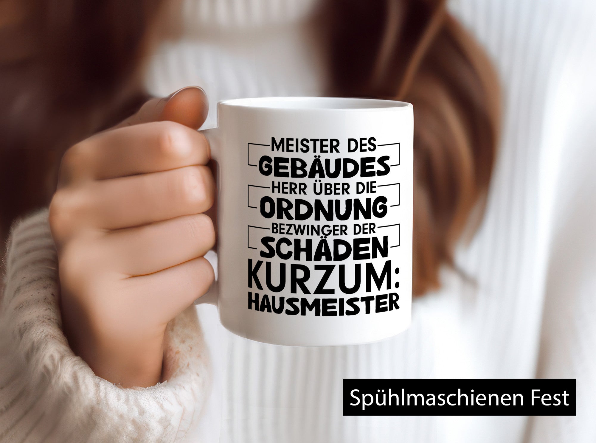 Hauswart Spruch | Hausmeister Tasse Gebäude Meister lustig Humor Geschenkidee