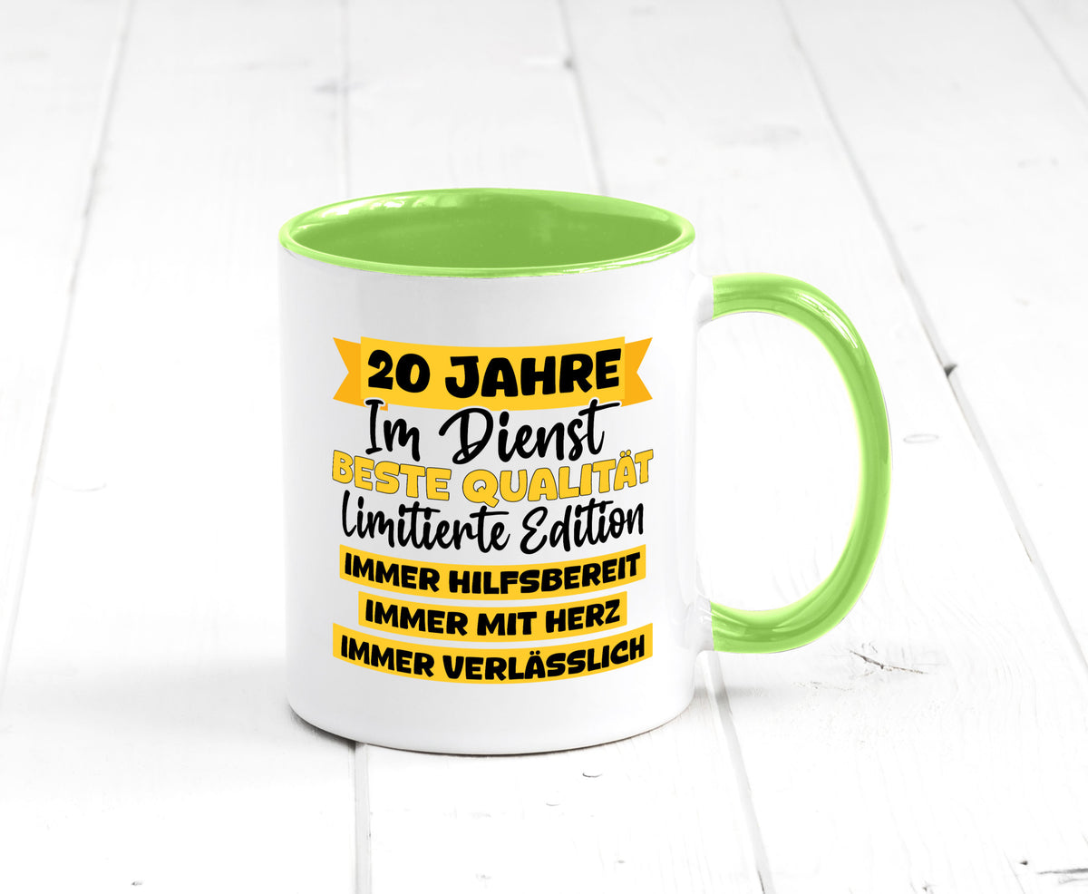 20 Jahre im Dienst | Jubiläum Arbeit v8 Geschenkidee Kollegen Büro Humor Tasse