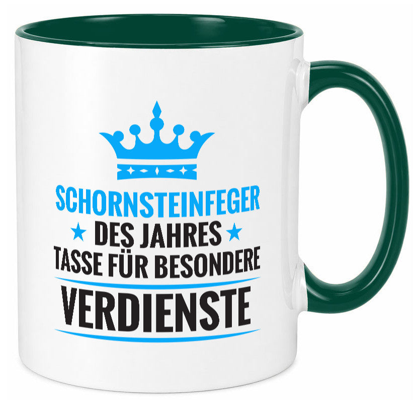 Besonderer Verdienst: Schornsteinfeger | Kaminkehrer Geschenkidee Humor Tasse