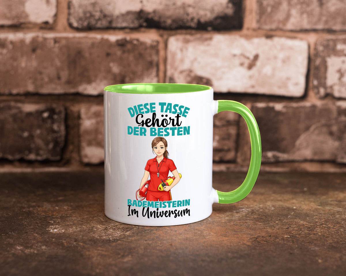 Im Universum: Bademeisterin | Schwimmmeisterin Geschenk Humor Geschenkidee Tasse