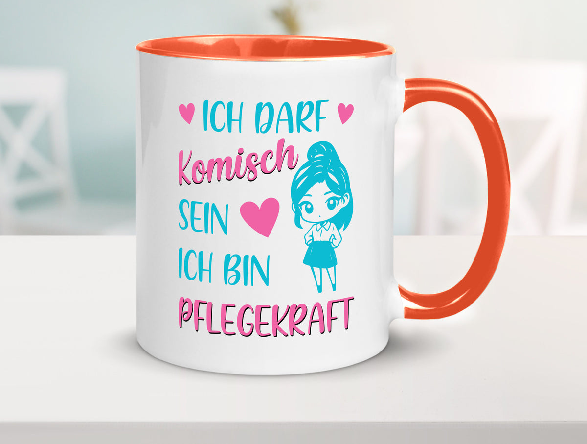 Ich darf komisch sein | Pflegekraft Geschenkidee Humor Tasse