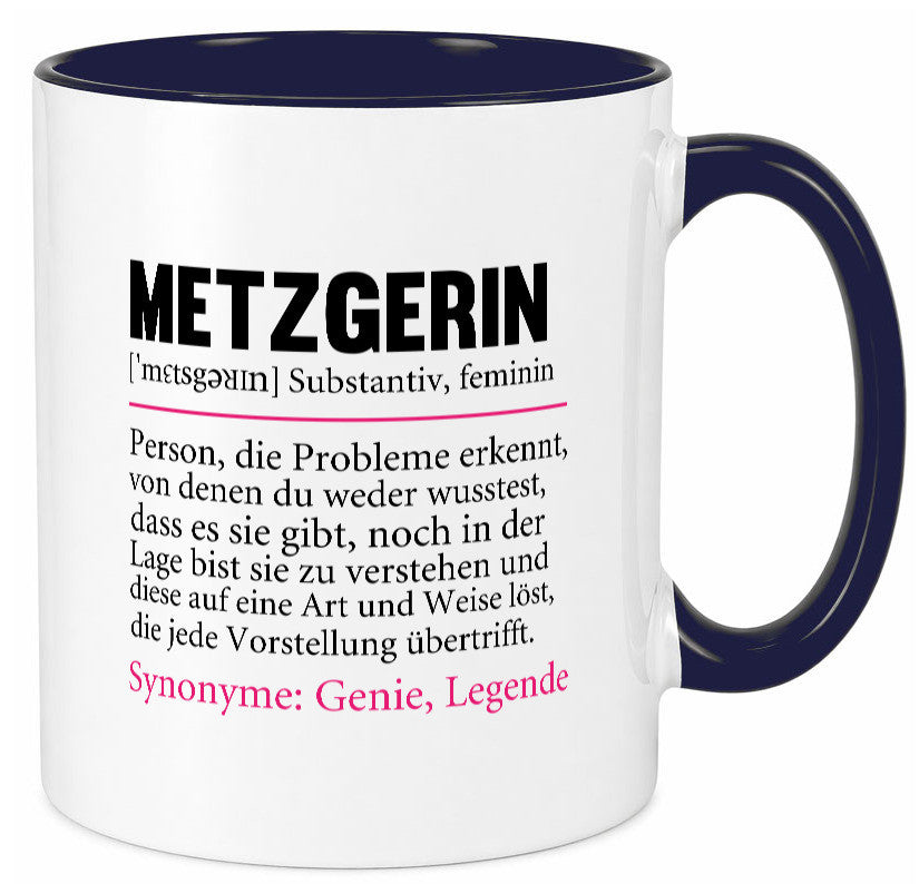 Metzgerin | lustig Fleischerin Humor v2 lustiger Spruch Geschenk Geschenkidee Tasse