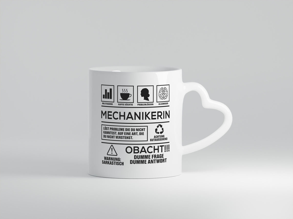 Achtung Probleme Mechanikerin | KFZ Geschenk Humor Geschenkidee lustiger Spruch Tasse