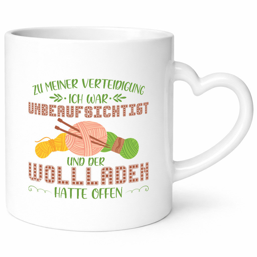 Zur Verteidigung | Unbeaufsichtigt Wollladen Stricken Geschenk Humor