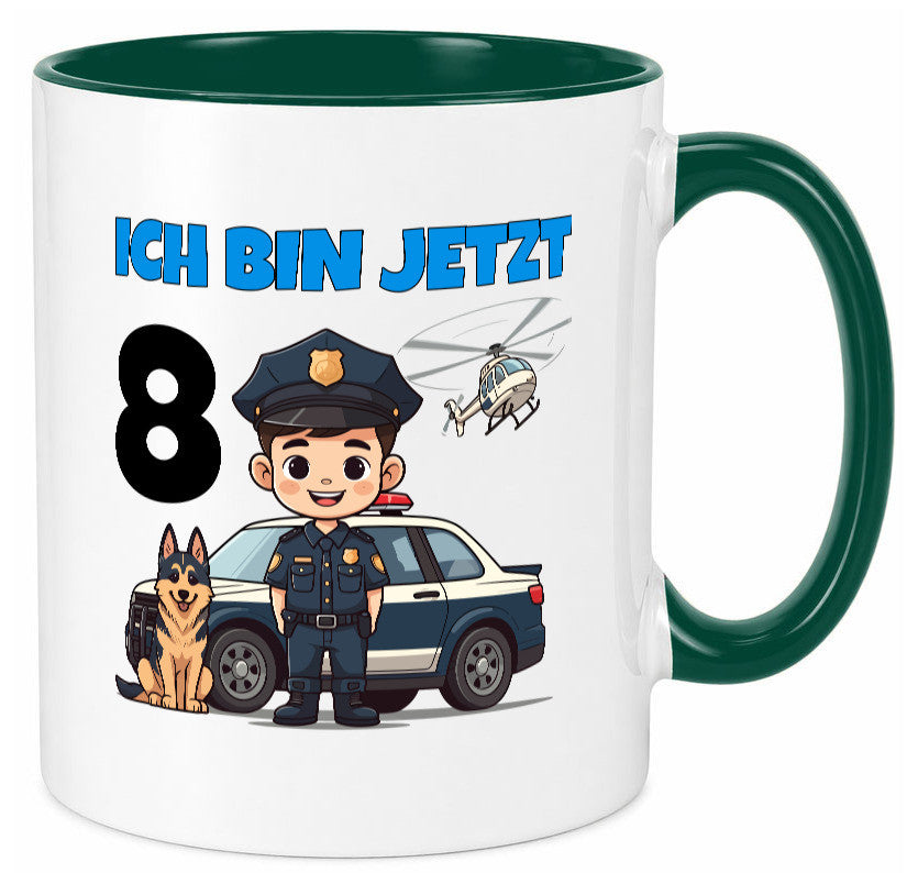 8. Geburtstag | 8 Jahre Polizei Kind Polizeiauto lustig Geschenkidee Geschenk Tasse