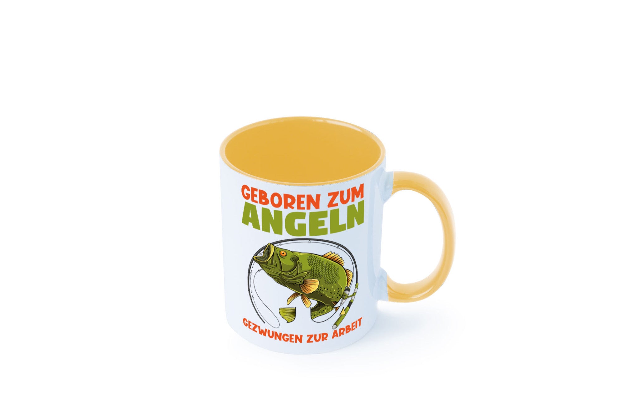 Geboren zum Angeln | Angler Tasse Fischer Spruch Humor Geschenkidee