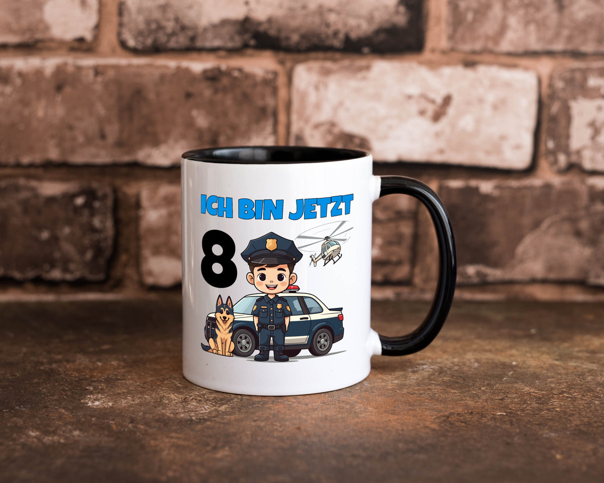 8. Geburtstag | 8 Jahre Polizei Kind Polizeiauto lustig Geschenkidee Geschenk Tasse