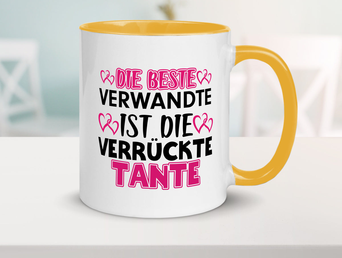 Verrückte Tante | Spruch Patentante Verwandtschaft lustiger Geschenk Humor Tasse
