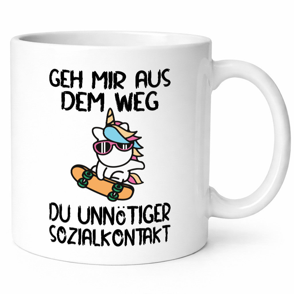 Aus dem Weg, Sozialkontakt | Einhorn Skateboard Geschenk Humor Geschenkidee