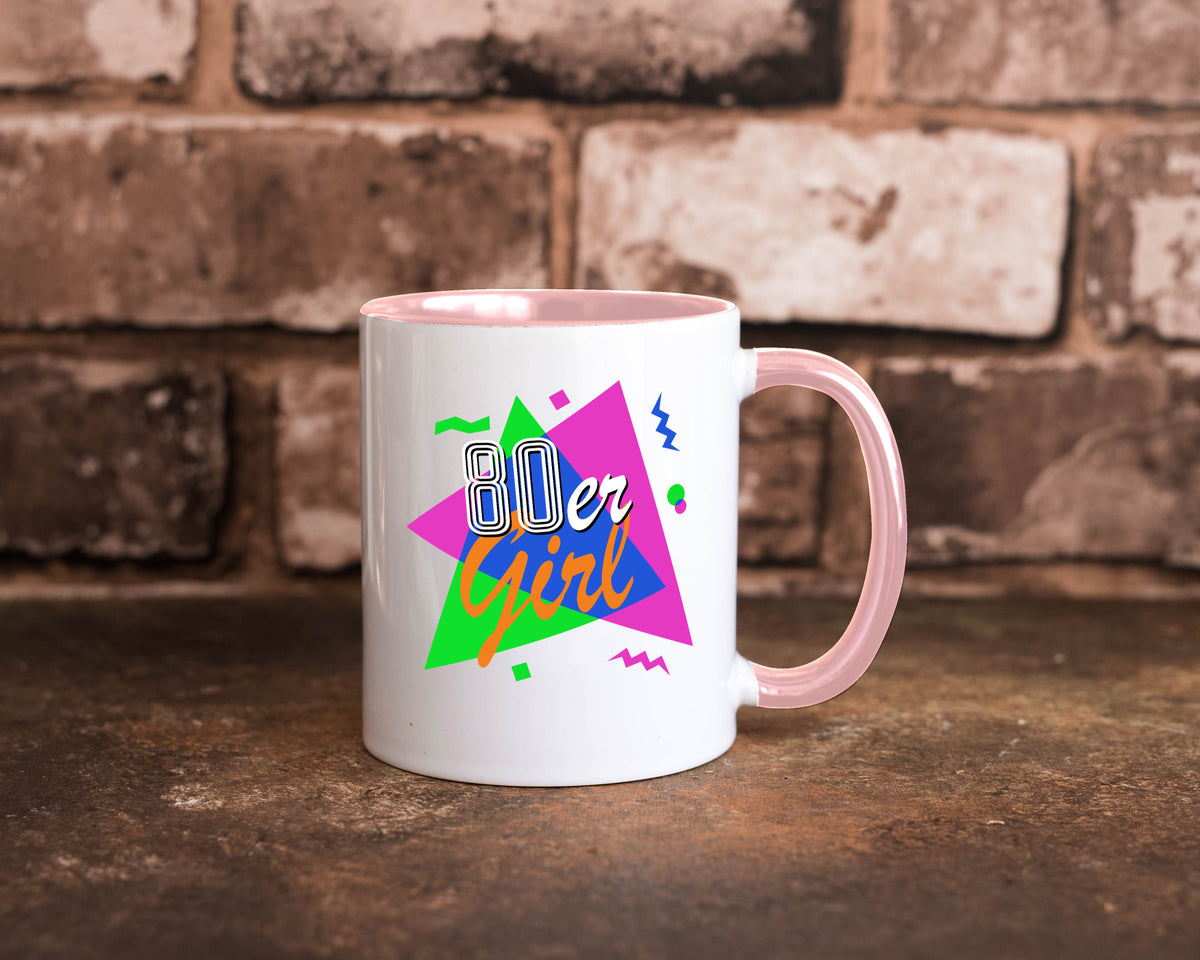 80er Girl - Jahre bunt + verrückt retro Humor Geschenkidee Tasse