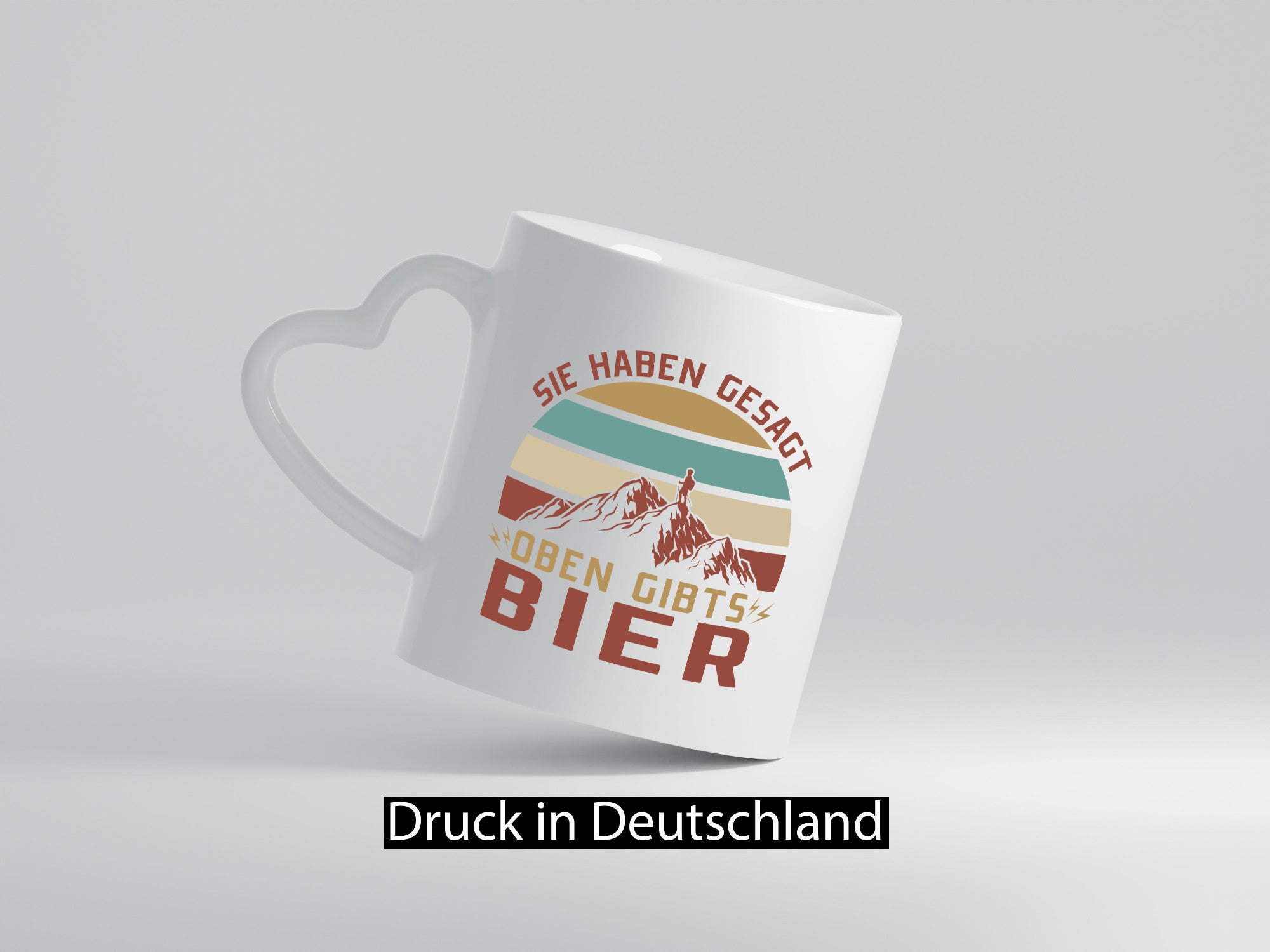 Oben gibt´s Bier | Mensch Berge Geschenkidee Humor Tasse