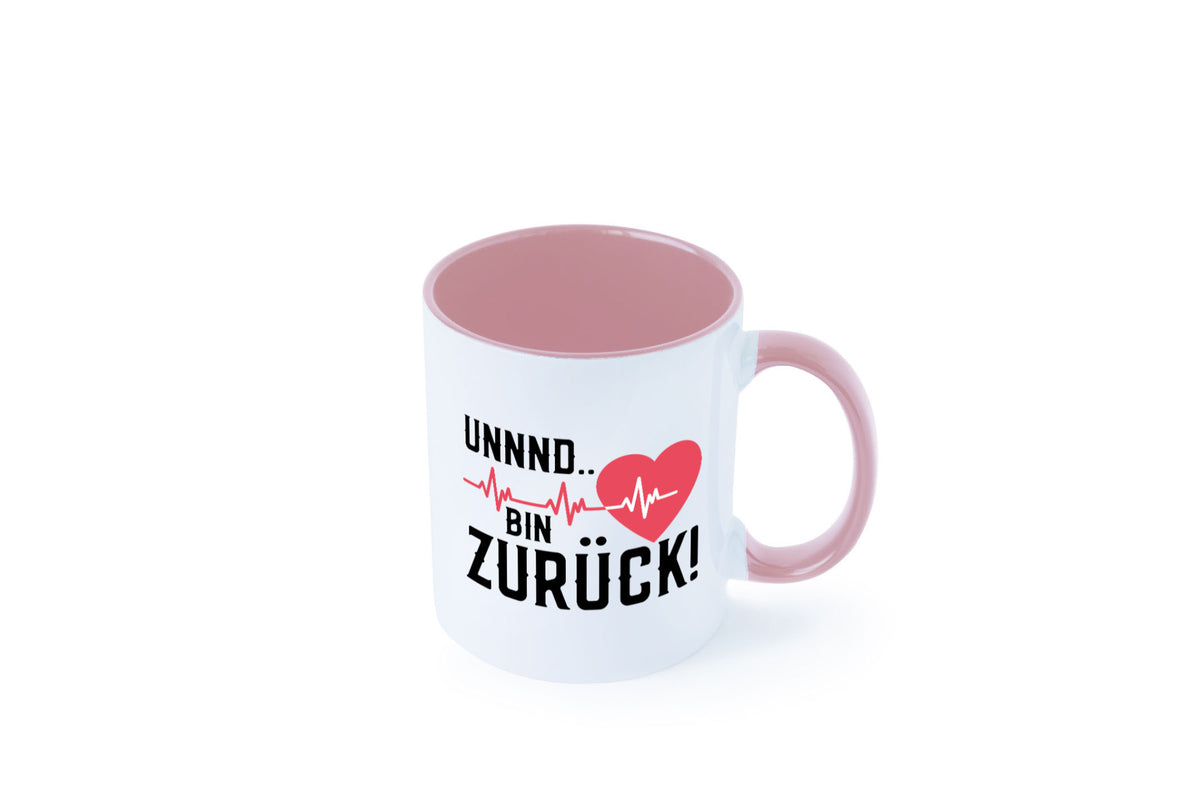 Bin zurück | Herzschlag Reanimation Puls Arzt Klinik Geschenk Humor Tasse