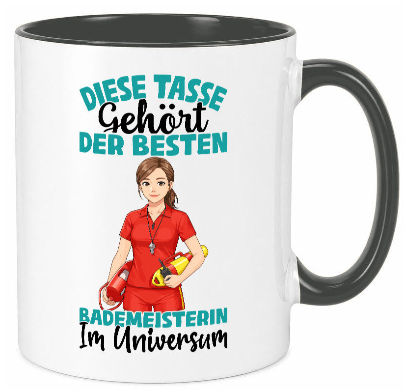 Im Universum: Bademeisterin | Schwimmmeisterin Geschenk Humor Geschenkidee Tasse