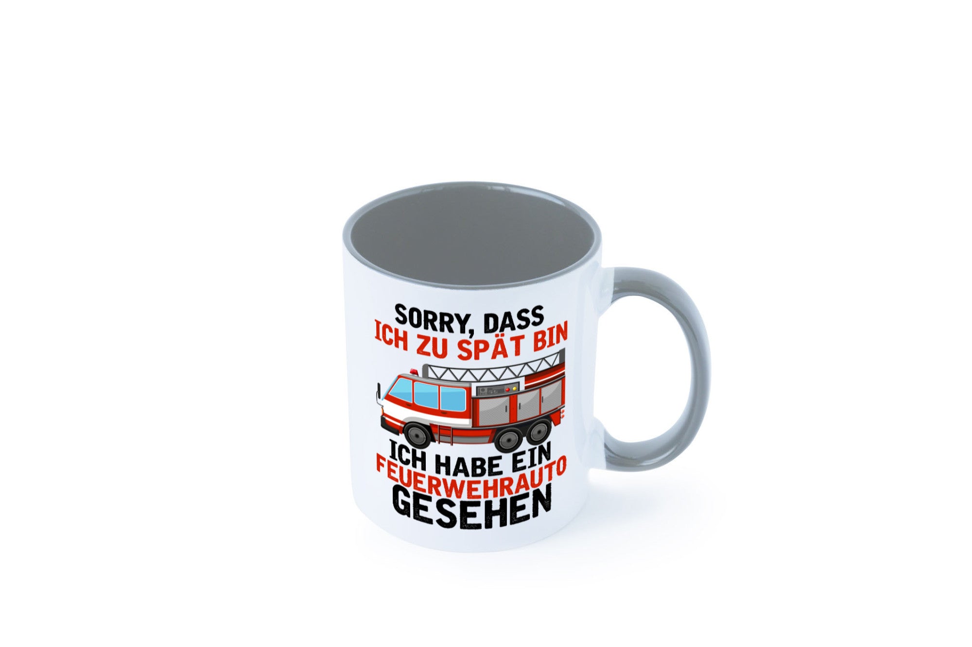 Ich hab ein feuerwehrauto gesehen | lustig Humor Geschenkidee Geschenk Tasse
