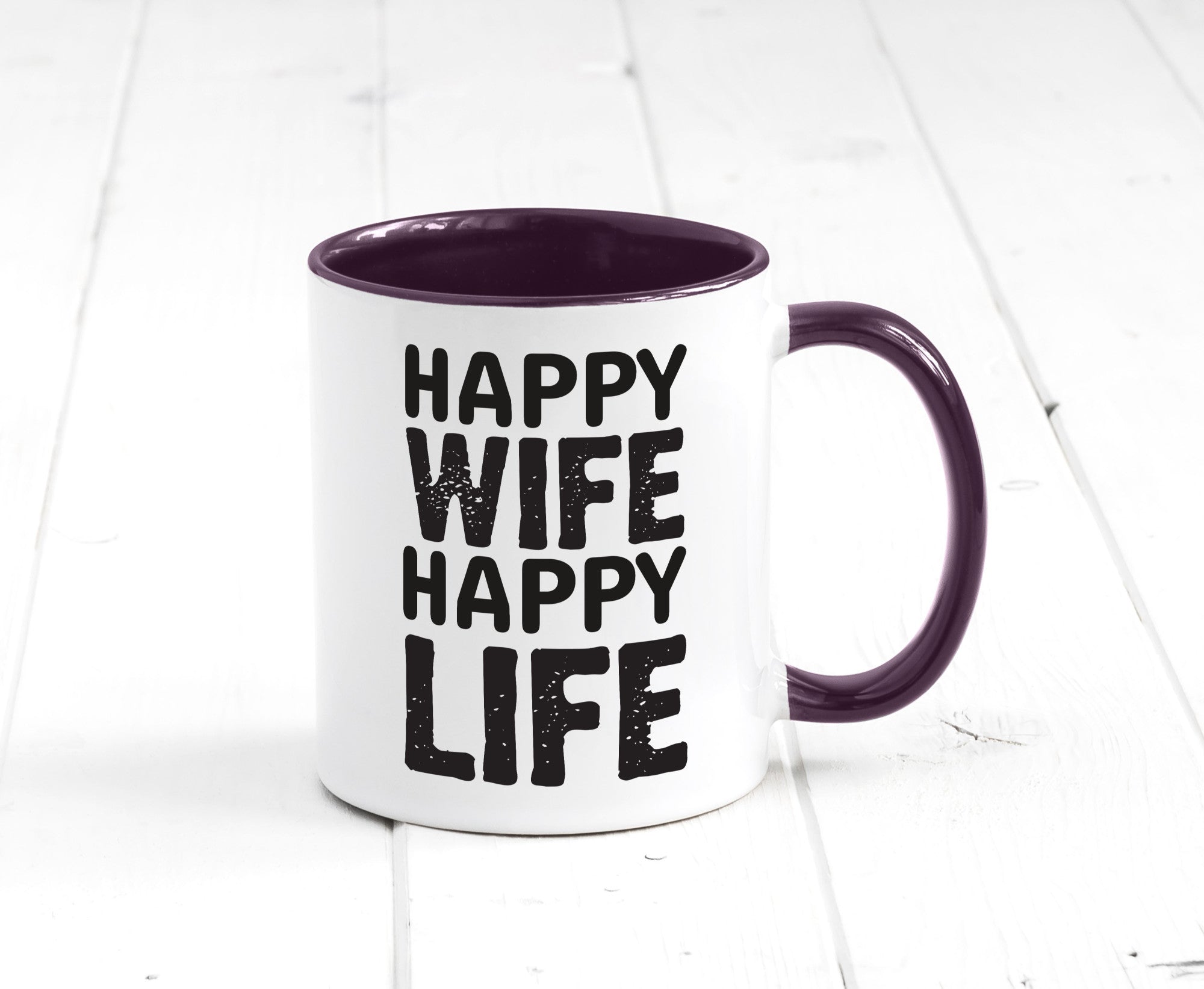 Happy Wife | Ehemann Tasse Ehefrau Humor Statement Geschenkidee