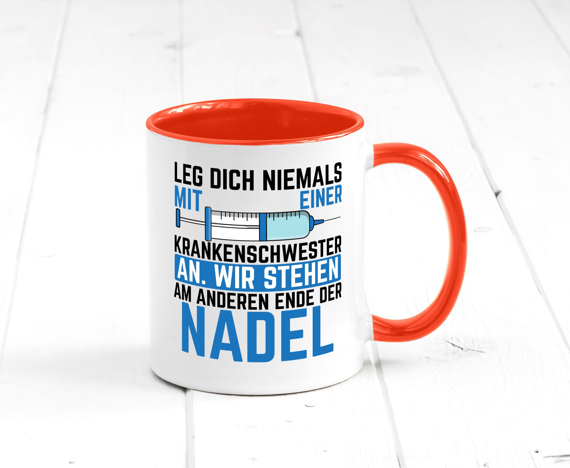 Krankenschwester anlegen | Nadel Spritze Klinik Spruch Geschenkidee Humor Tasse