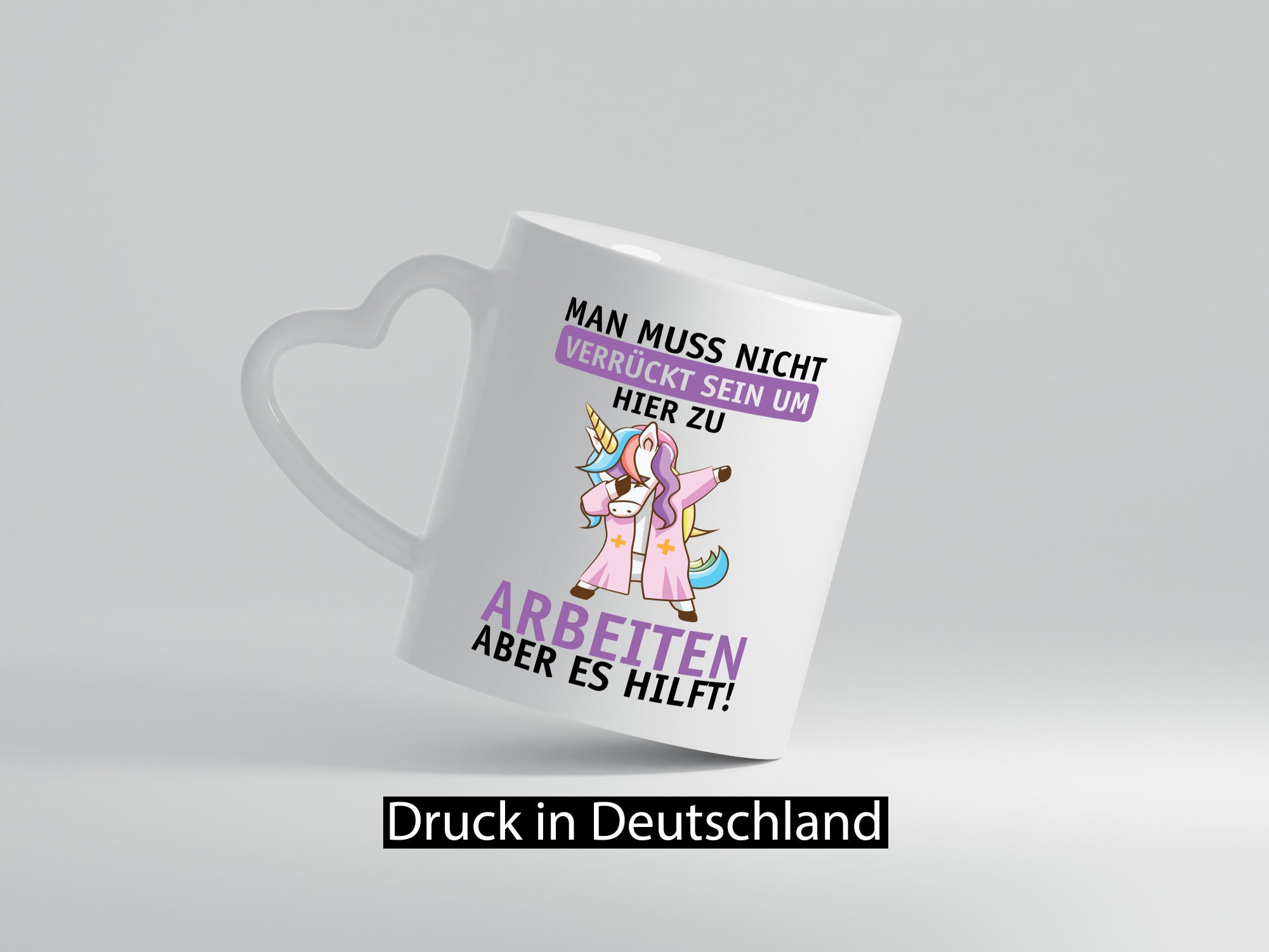 Man muss nicht verrückt sein | Einhorn Arbeit Büro Job lustig Kollegen Geschenk