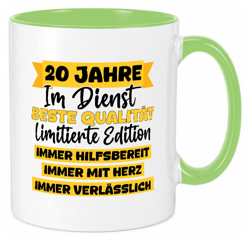 20 Jahre im Dienst | Jubiläum Arbeit v8 Geschenkidee Kollegen Büro Humor Tasse