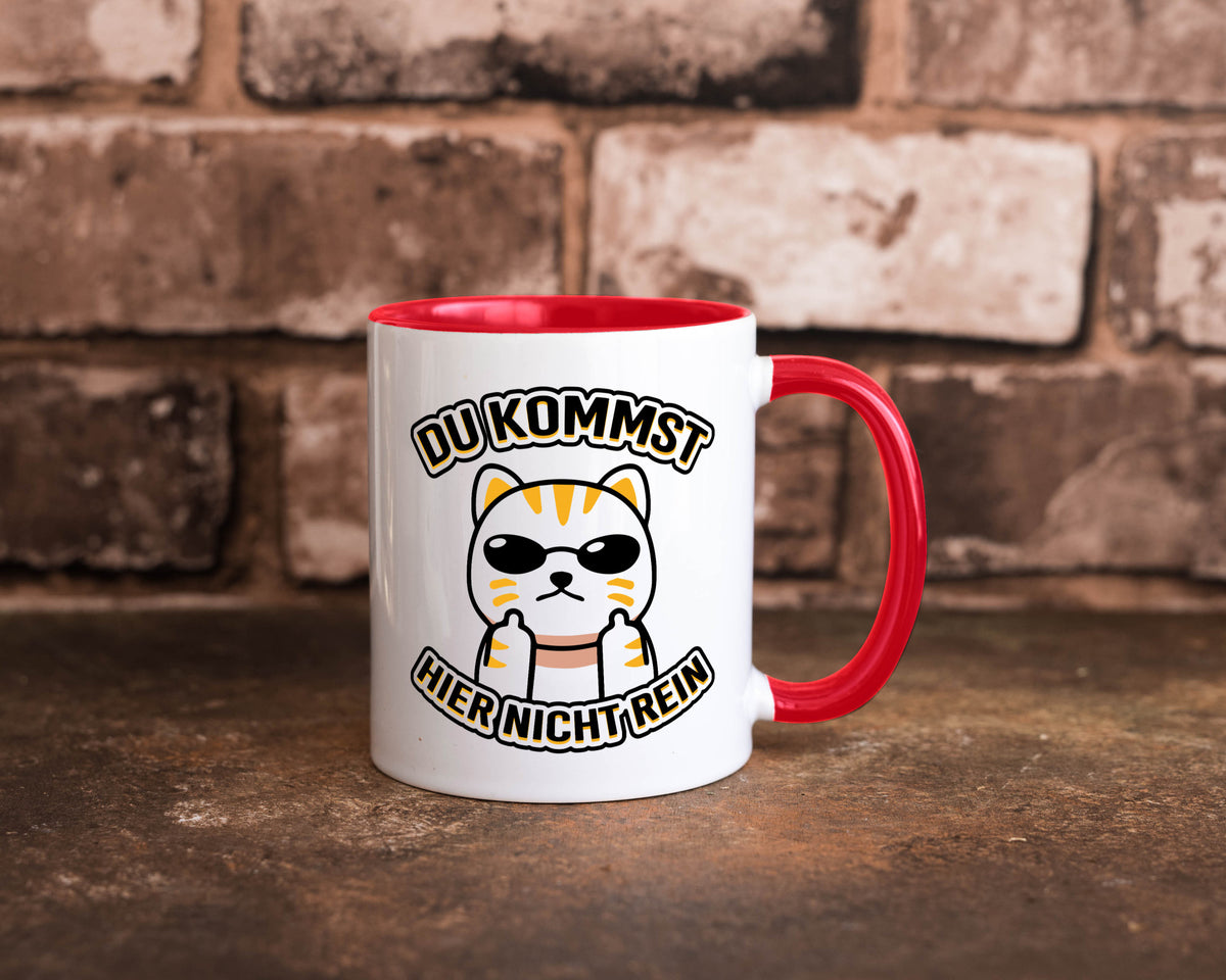 Du kommst hier nicht rein | Böse Katze Humor Tierliebhaber Geschenkidee Tasse