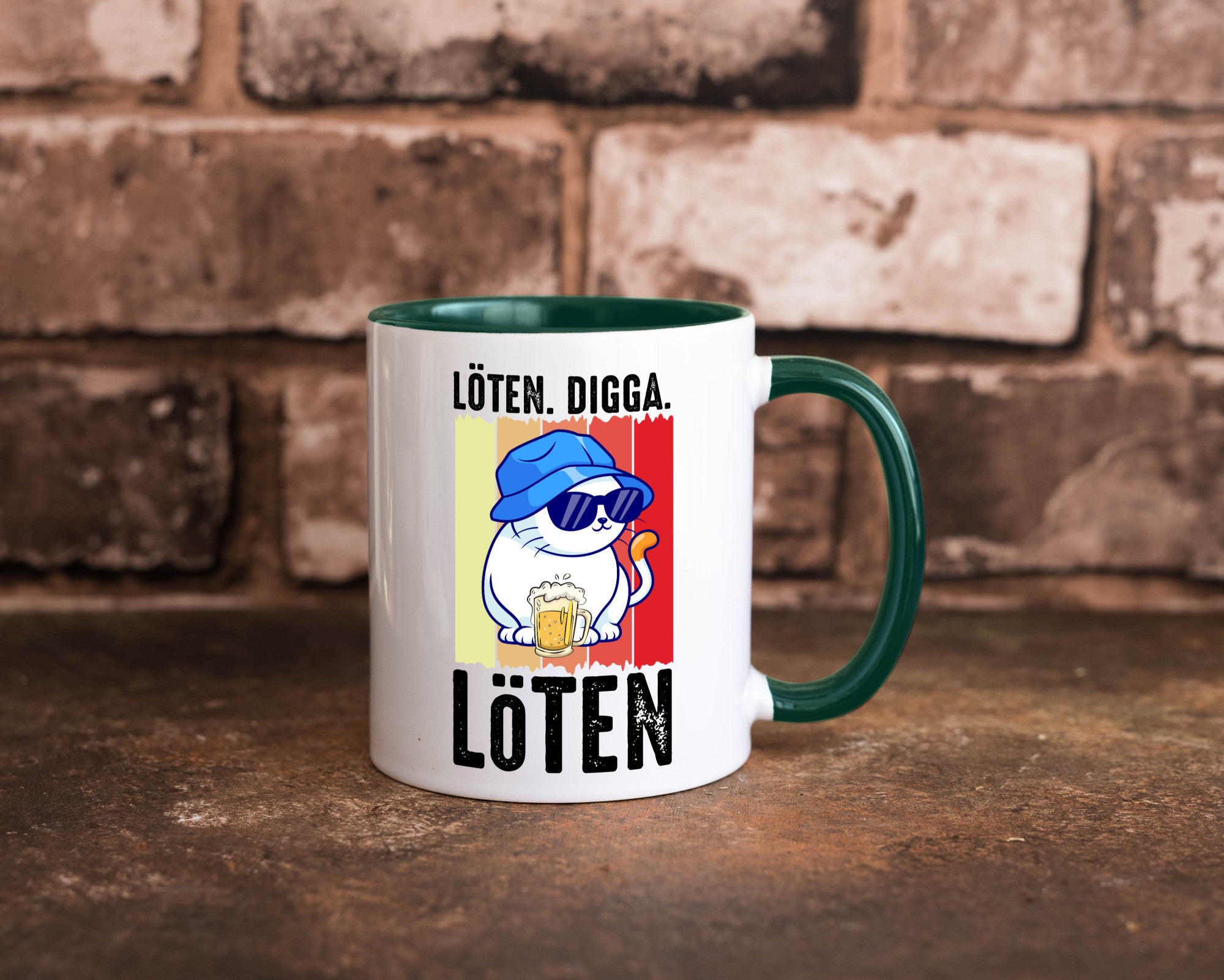 Löten Digga | Katze mit Bier Bierkatze Geschenk Tierliebhaber Humor lustiger