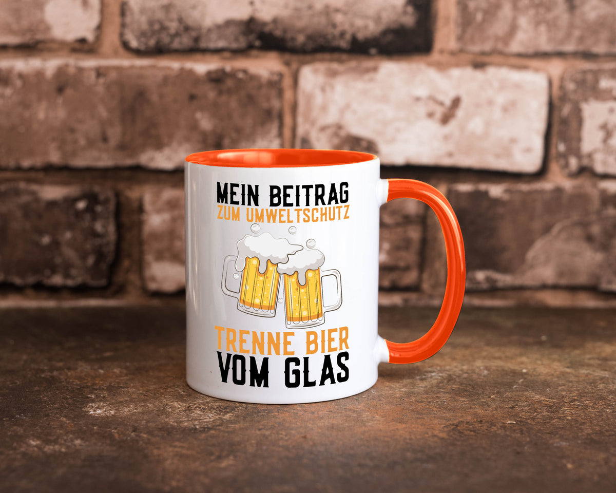 Beitrag zum Umweltschutz | Biertrinker Party Pils lustiger Spruch Geschenk Tasse