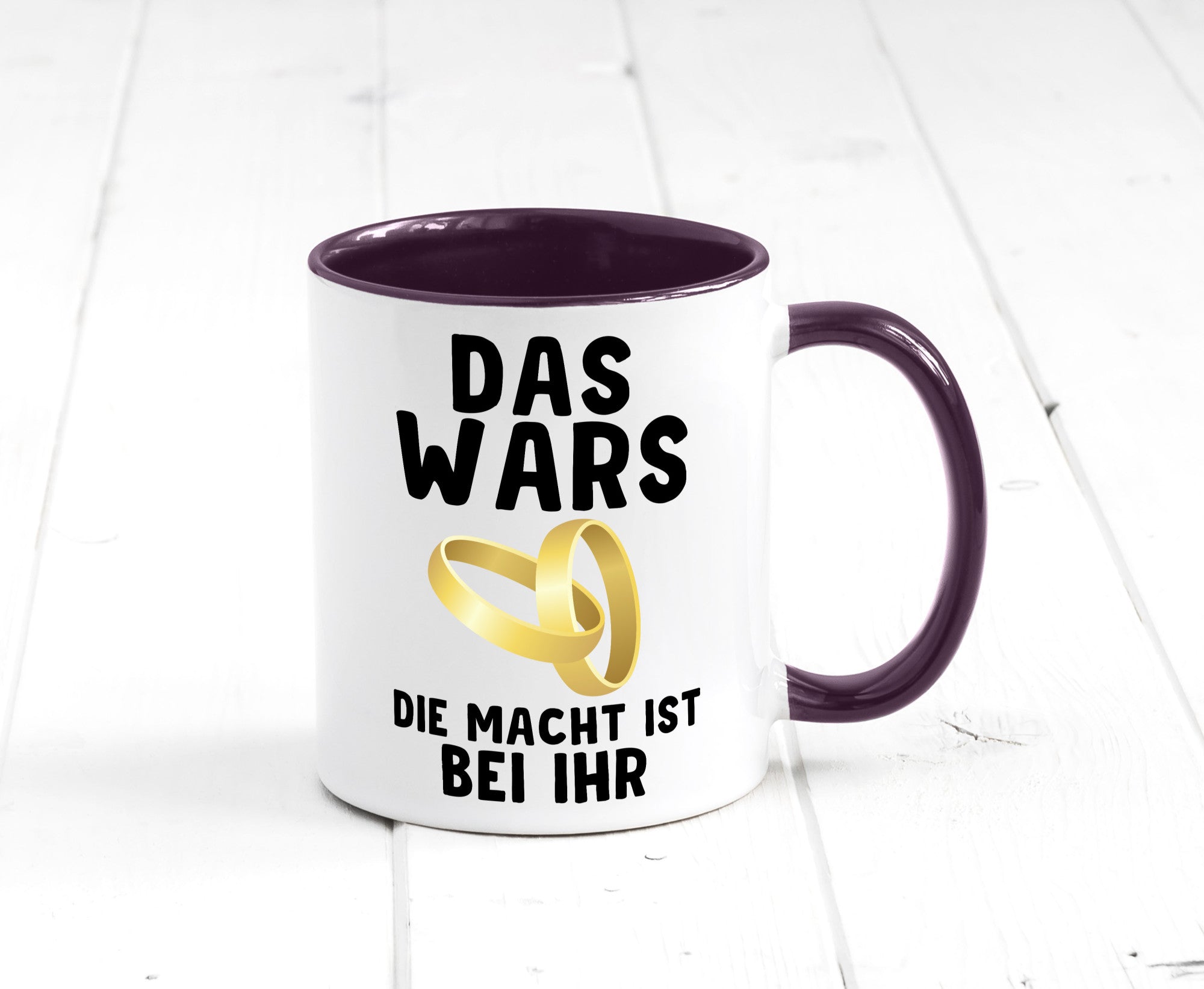 Die macht ist bei ihr | Hochzeit Tasse Ehemann Ehe Geschenk Humor Geschenkidee