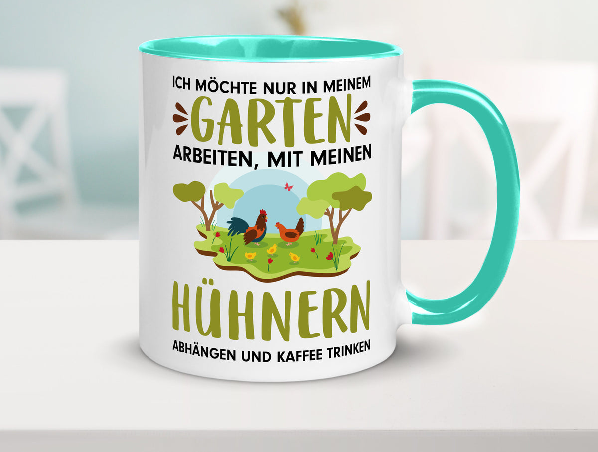 Garten Hühner | Gartenarbeit Tasse Bauernhof Spruch lustiger Geschenk Arbeit