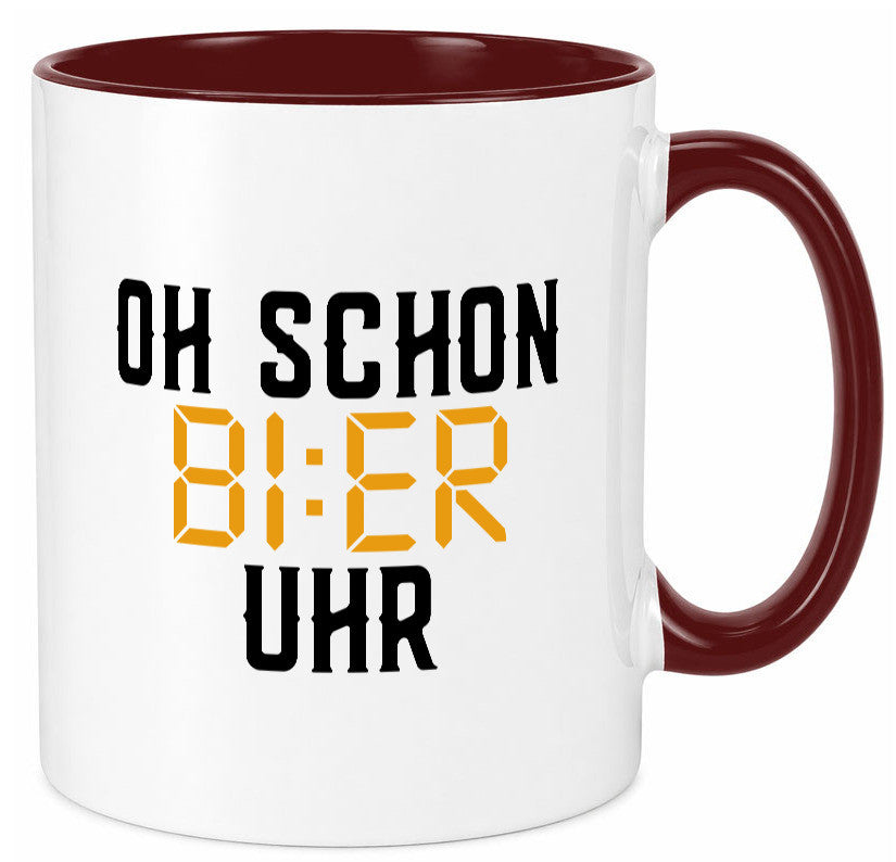 Oh schon Bier Uhr | Biertrinker Party Feiern Pils Humor Geschenkidee Tasse
