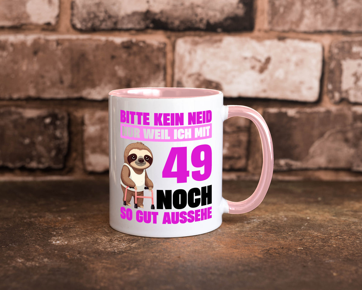 49. Geburtstag | Bitte kein neid Faultier 49 Jahre Humor Geschenkidee Tasse