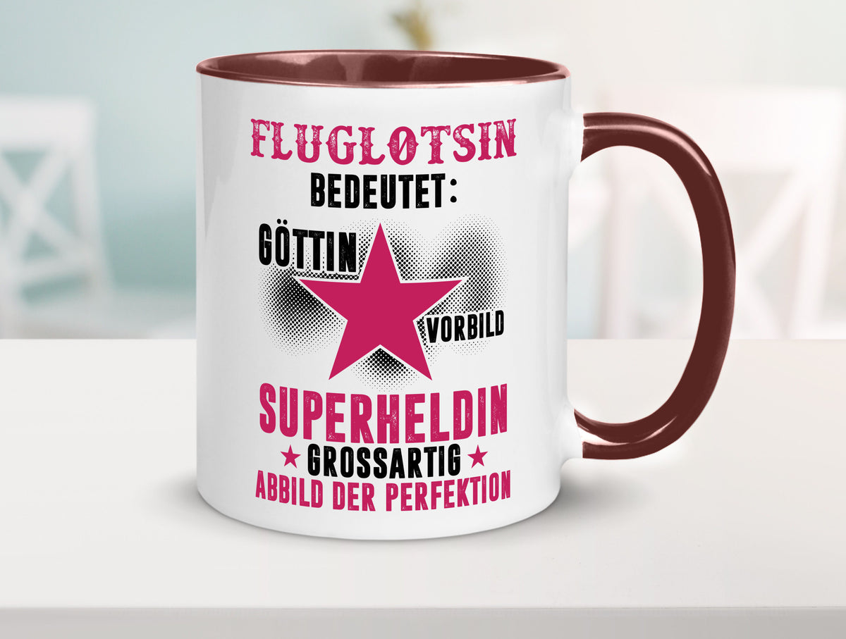 Bedeutung von Fluglotsin | Flughafen Flugverkehr Geschenkidee Humor Tasse