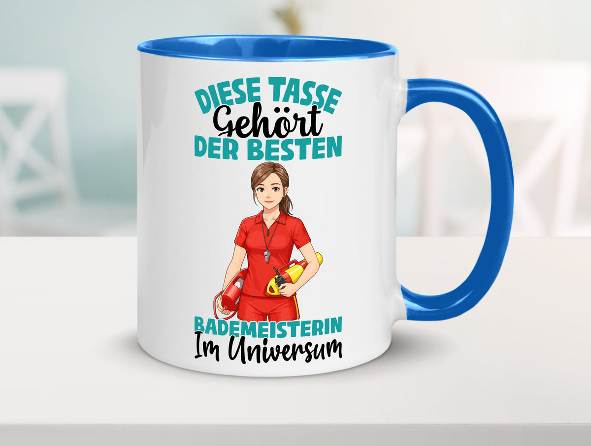 Im Universum: Bademeisterin | Schwimmmeisterin Geschenk Humor Geschenkidee Tasse