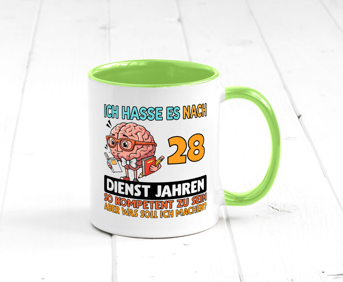 28 Dienstjahre | Arbeit Kompetent Geschenkidee Kollegen Büro Humor Tasse