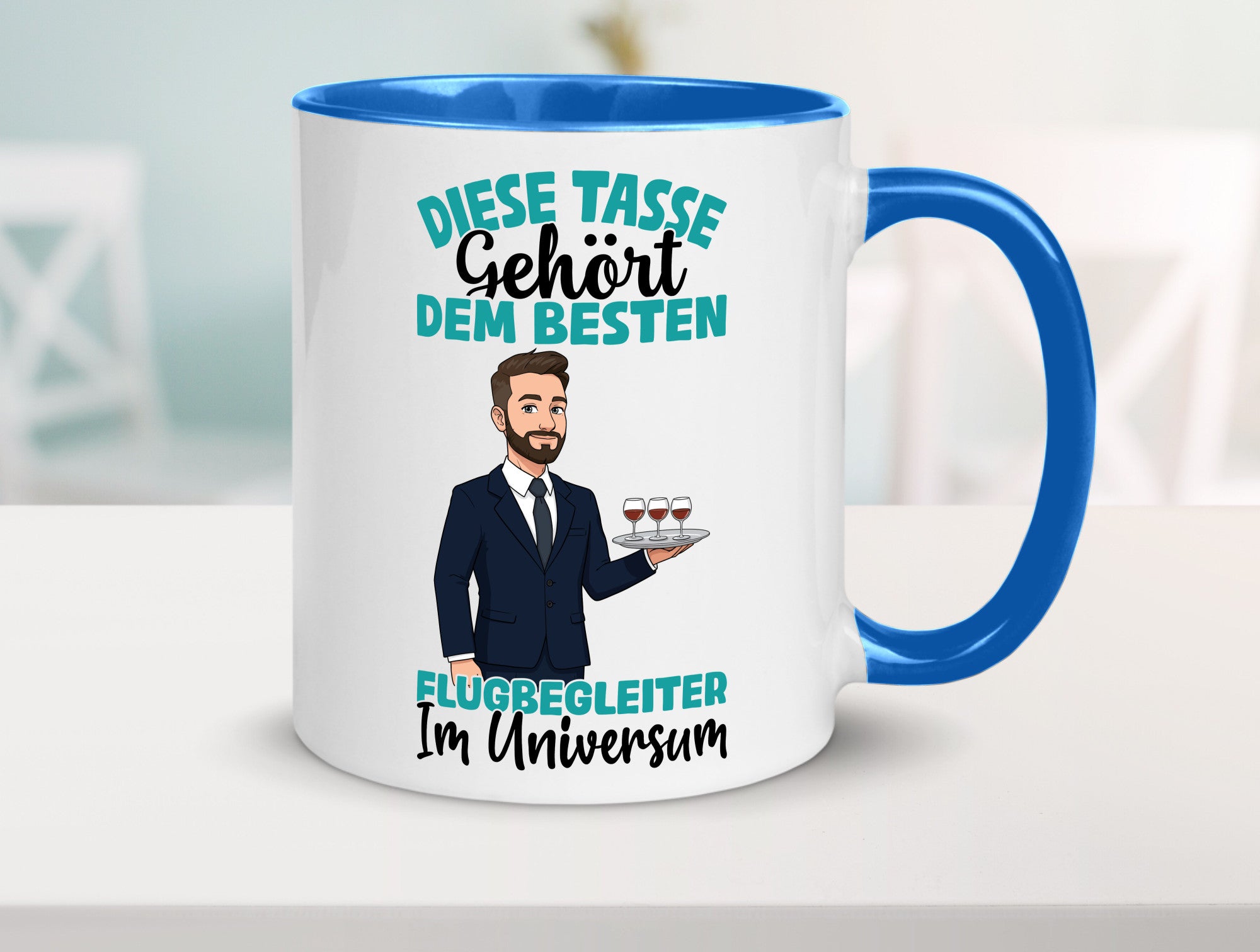 Im Universum: Flugbegleiter | Steward Flughafen Humor Geschenkidee Tasse