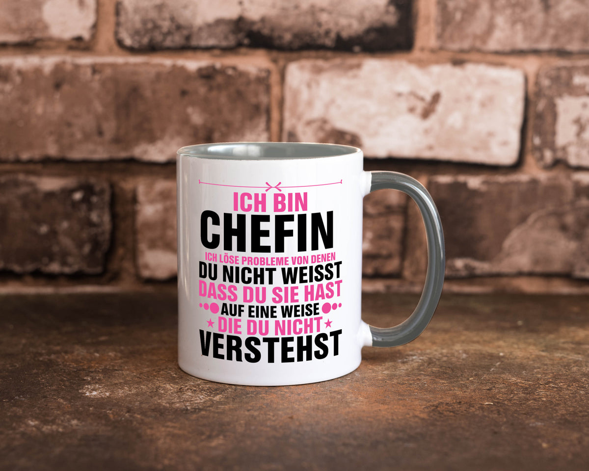 Löse Probleme: Chefin | Führungskraft Vorgesetzte lustiger Spruch Geschenk Tasse