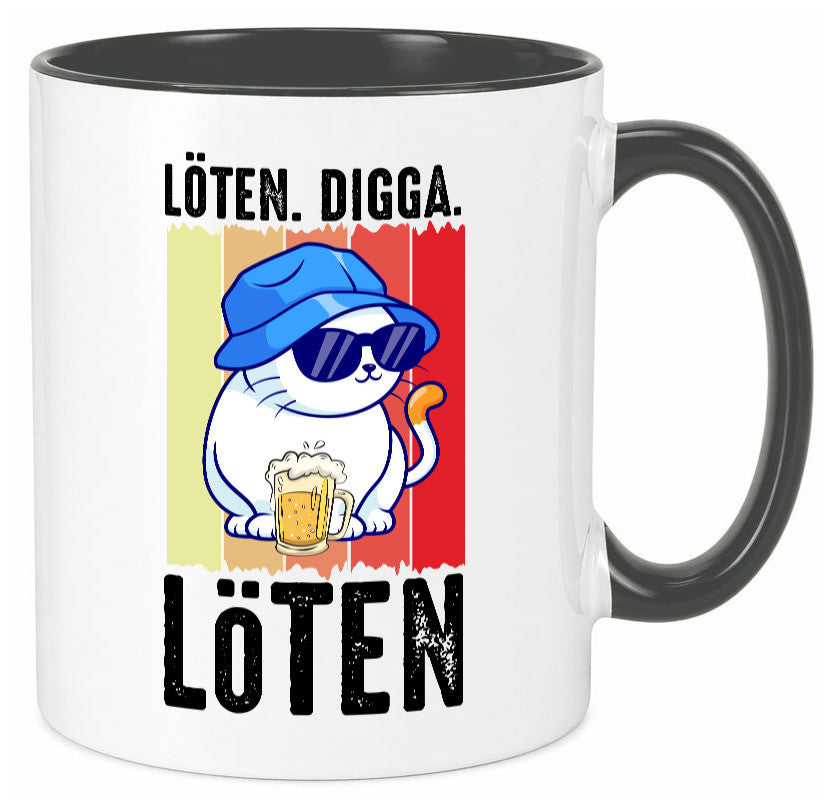 Löten Digga | Katze mit Bier Bierkatze Geschenk Tierliebhaber Humor lustiger
