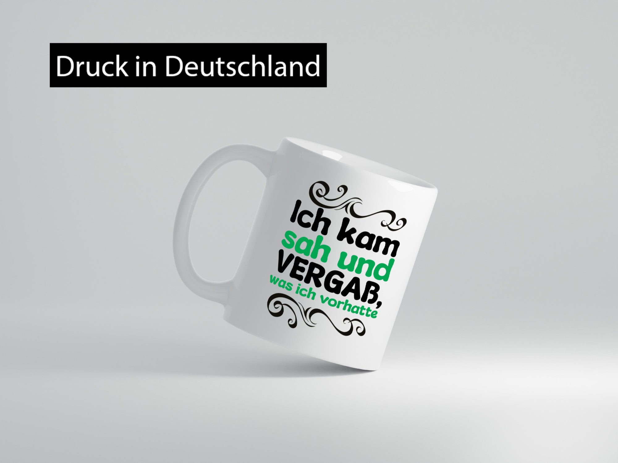 Ich kam sah und vergaß was vorhatte Geschenkidee Humor Tasse