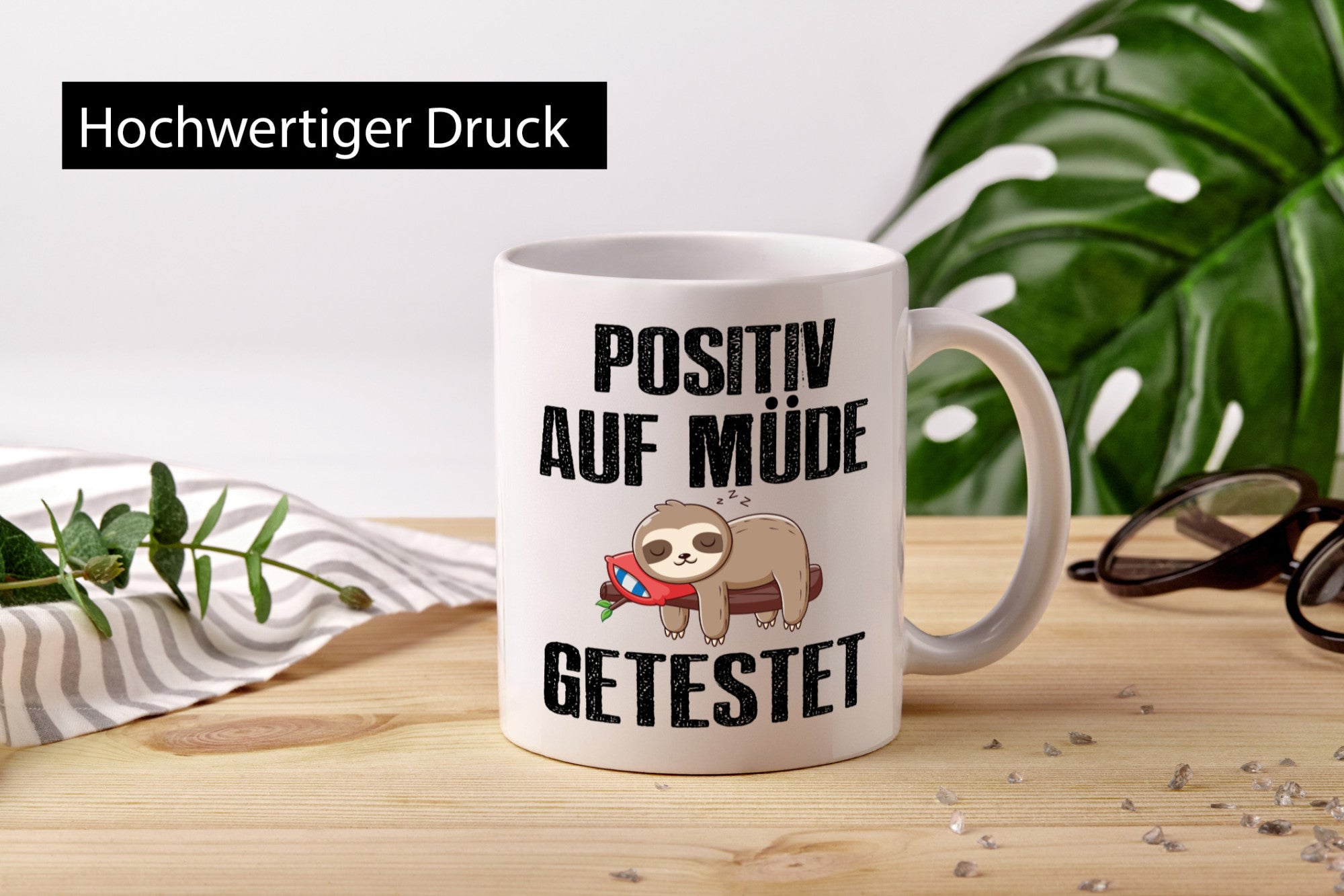 Auf müde getestet | Spruchtasse Faultier Morgenmuffel Geschenk Tierliebhaber